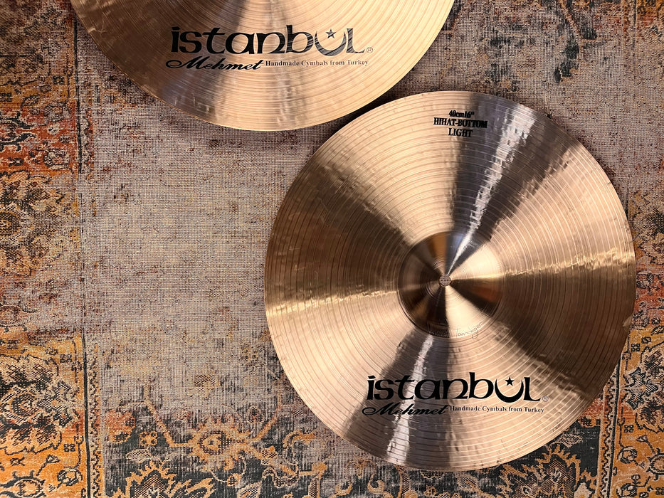 Rare MASSIVE 16” ISTANBUL Mehmet TRADITIONAL LIGHT Hihats 1183 1430 g SMOOTH
