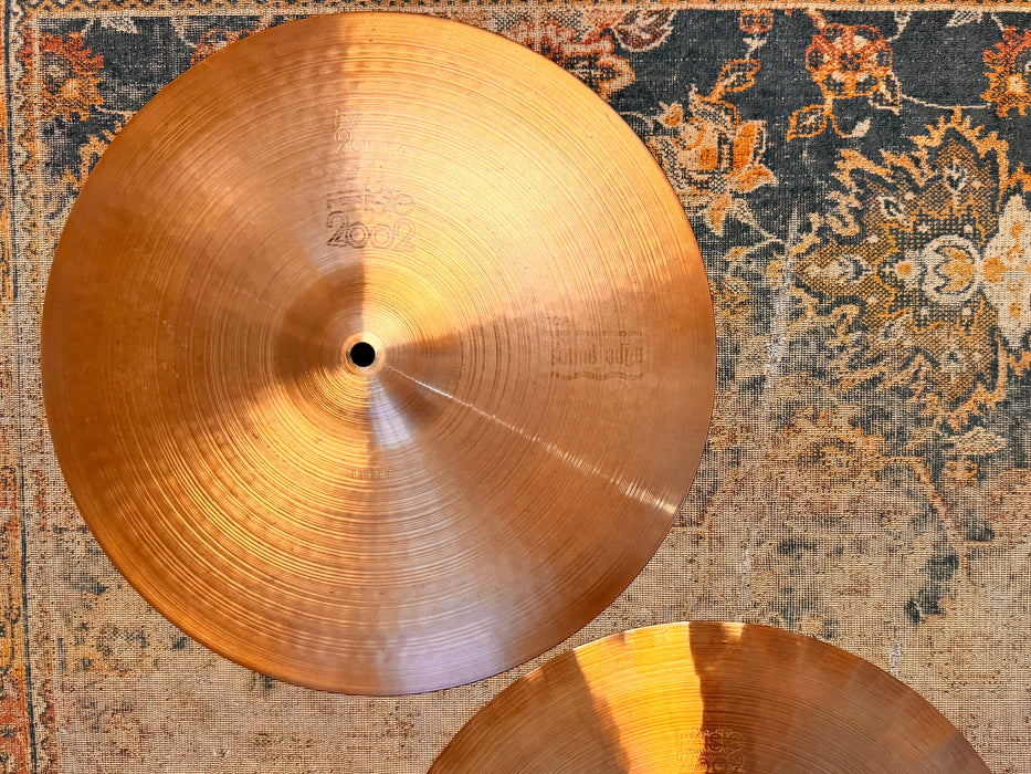 Vintage 1978 Paiste 2002 BLACK LABEL 15" SOUND EDGE Hihats! BONHAM! THE REAL DEAL! 1159 1219 g ICONIC!