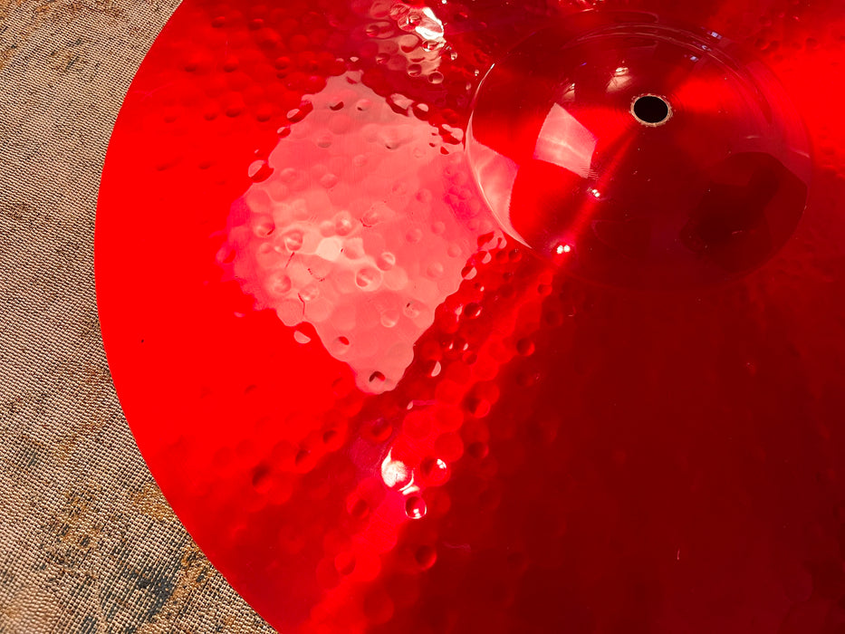 Crazy Ass CUSTOM PAISTE RED RUDE Colorsound BASHER 18” CRASH RIDE 1518 g SUPER CLEAN! Unique!