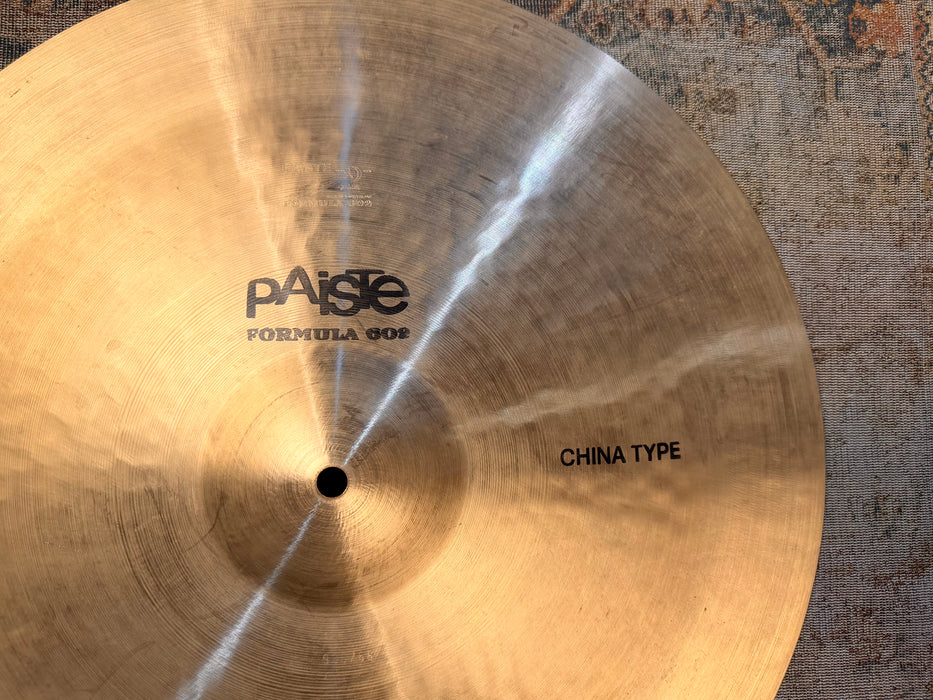 ULTRA RARE 1979 Vintage Paiste 602 18” CHINA TYPE Pang Swish SUPER CLEAN! Iconic Exotic Tone! 1496 g