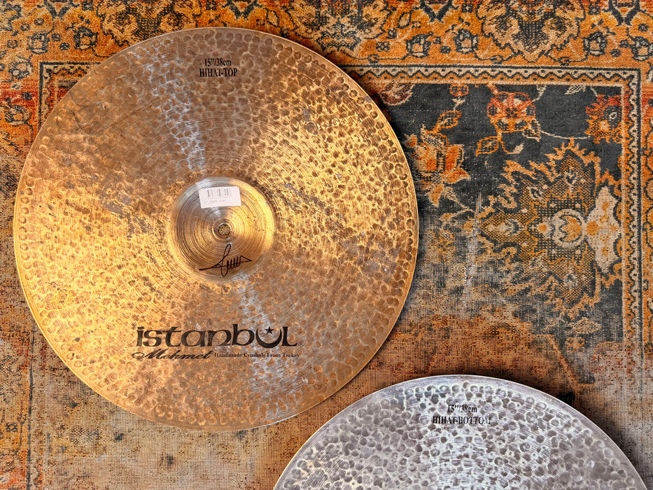 Ultra Dark Pre Aged ISTANBUL Mehmet 15” Sahra Hihats 1132 1272 g Immaculate Low Pitched