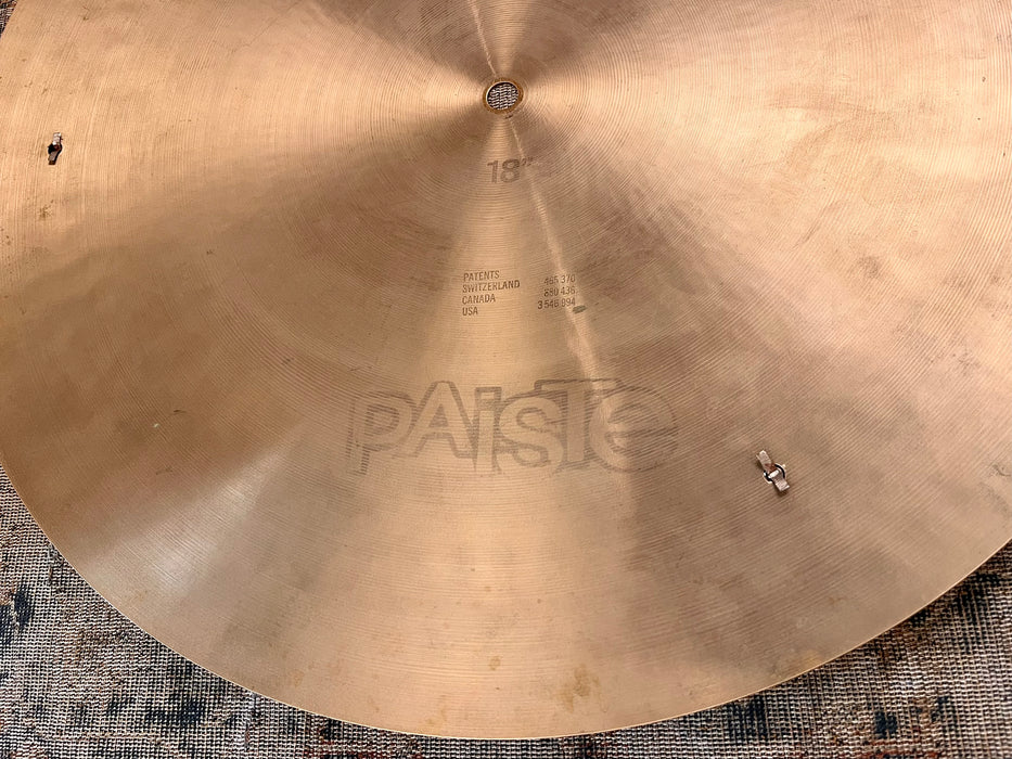 THE FAMOUS Vintage Paiste 602 THIN FLAT RIDE 18” 1526 g Sizzle ROY HAYNES ECM CRYSTALLINE TONE