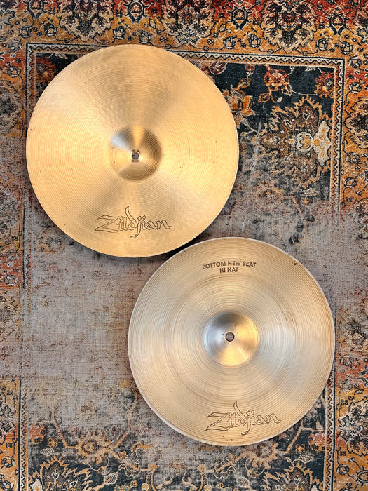 Vintage Zildjian 1970s 15” NEW BEAT Hihats 1234 1528 g FAMOUS 70s TONE! CRISP, FAT & Articulate!