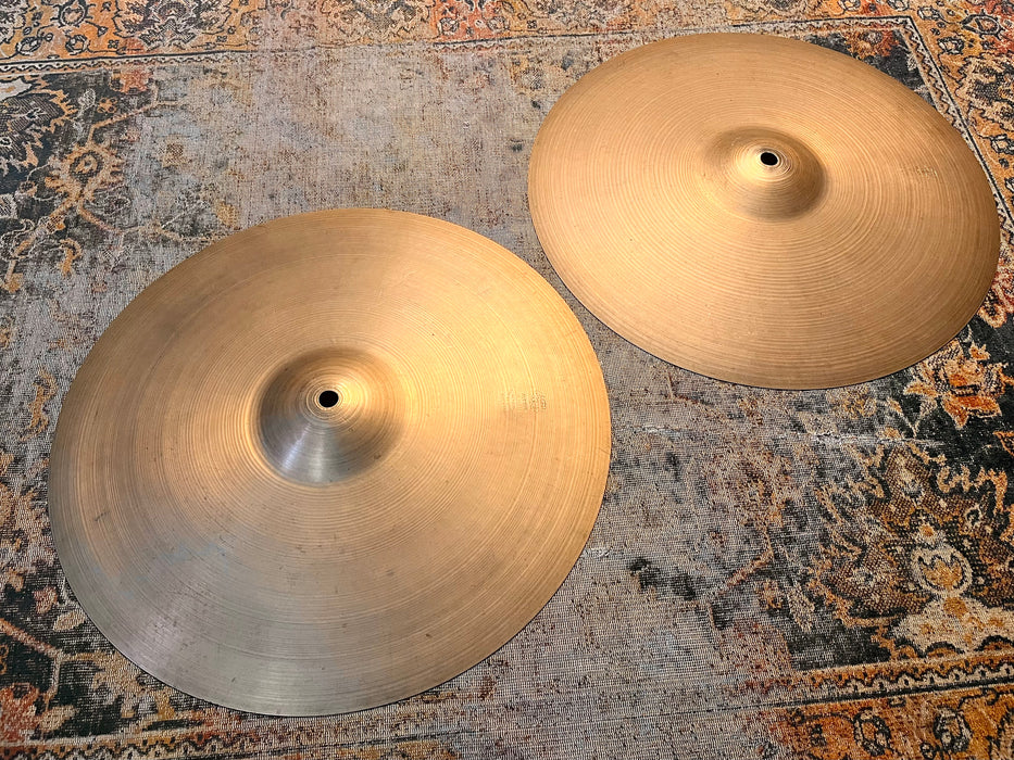 Vintage Zildjian 1960s PAPER THIN 15” Hihats 954 970 g Gorgeous LIGHT AIRY DRY Tone! RINGO 15s!