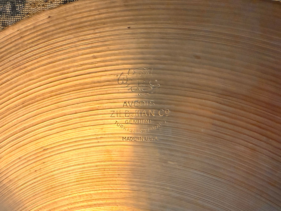 Rare LARGE STAMP Early 1950s Zildjian THIN CRASH RIDE 22” at ONLY 2475 g Ultra Warm DARK Hand Hammered