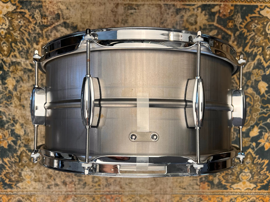 Beautiful Q DRUM Co GENTLEMEN’S STEEL Deep 7” X 14” Snare Drum Raw Finish AMAZING