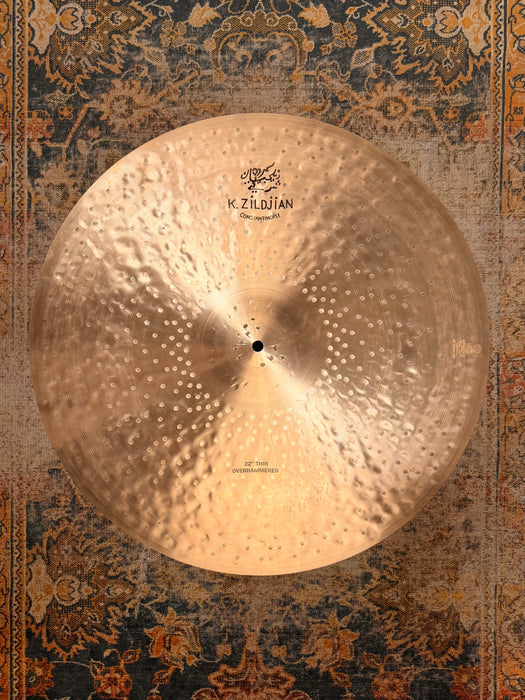 Zildjian K CONSTANTINOPLE OVERHAMMERED THIN 22” Ride THIN ONE!! IMMACULATE! Only 2127 g Light Airy! Crashable