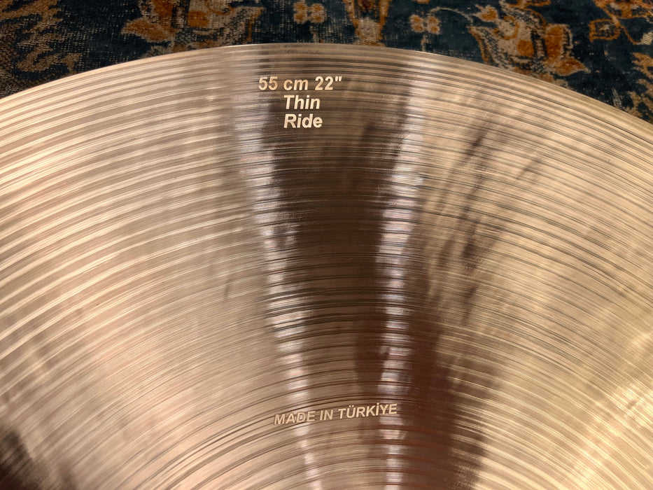 LIGHT SHIMMERING WARM Bosphorus Antique 22” THIN Ride 2280 g Sultan MINT