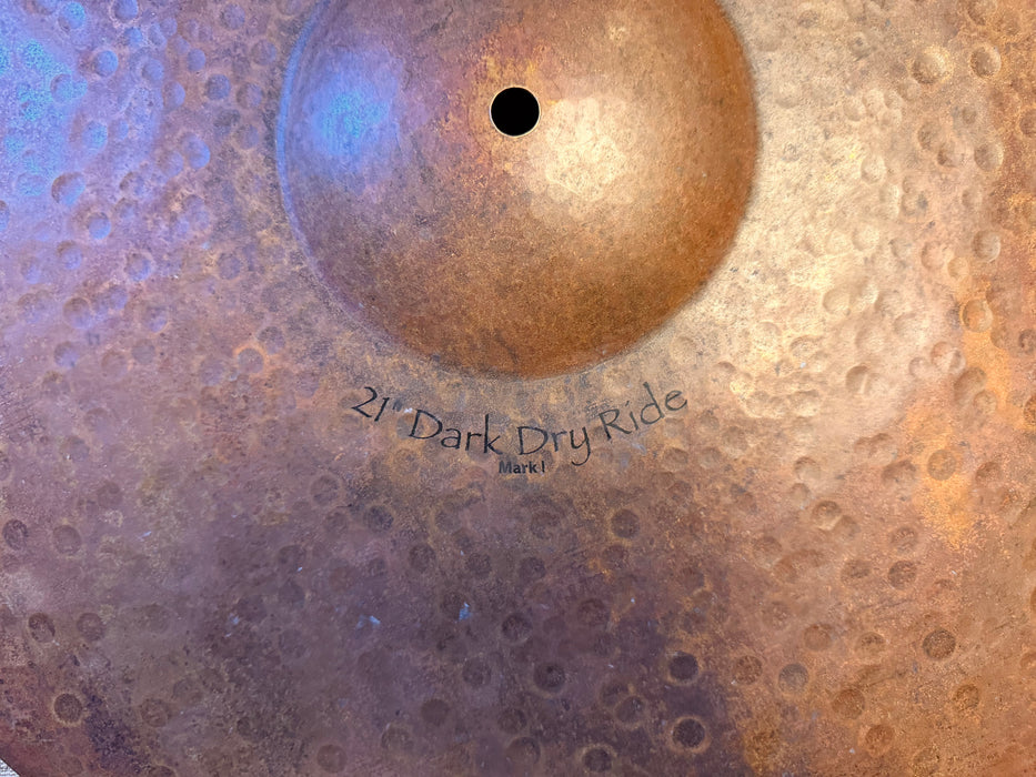 THE FAMOUS Rare Paiste DARK ENERGY DARK DRY RIDE 21” Fantastic Shape! Deep Raw Sienna Color! Dry Complex! 2472 g