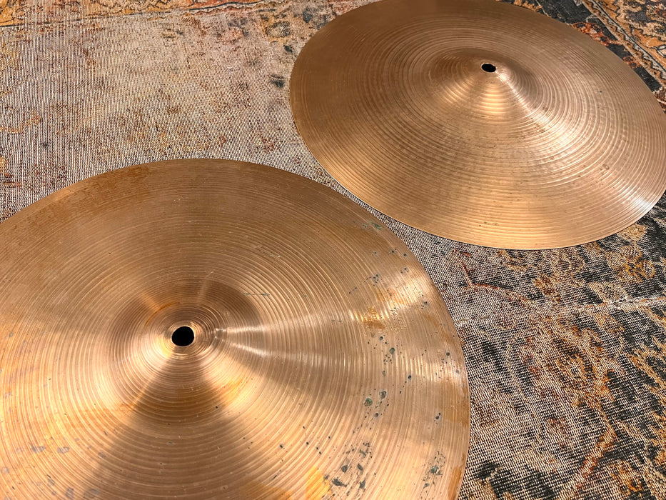Vintage 1960s Zildjian 14” Paper Thin Hihats ONLY 754 836 g DARK WHISPY Gorgeous! RINGO THIN