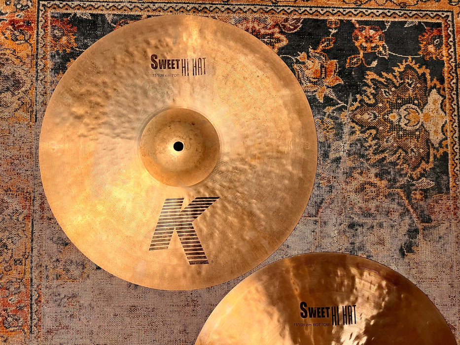 Zildjian K SWEET Hihats 15” 1074 1636 g Light Complex Tone FANTASTIC CD! Don’t Pay $600