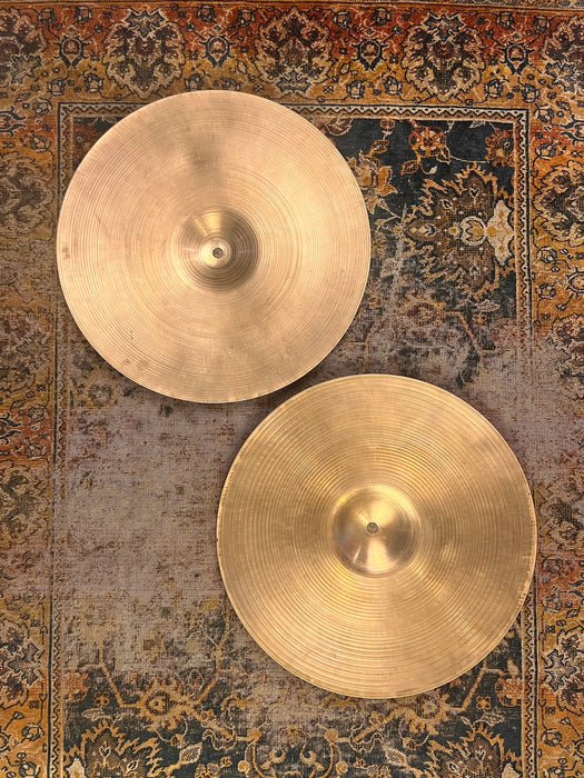 1960s Vintage Zildjian 15” EARLY NEW BEAT Hihats 1044 1498 g Light CLEAN