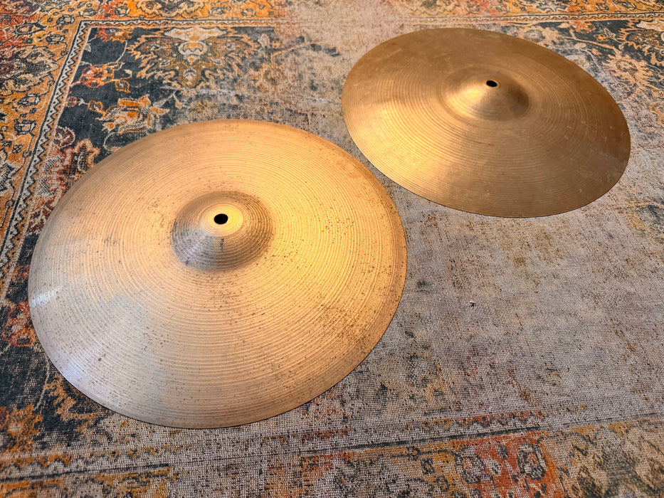 ULTRA PAPERTHIN Vintage 1960s Zildjian 14” Hihats ONLY 668 760 g Whispy Complex Responsive!