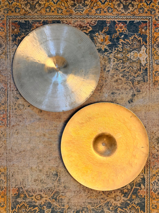 RARE 1980s EARLY VERY DARK Zildjian K/Z COMBO 14” Hihats GADD esque! 1010 1258 g CRISP!