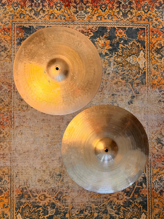 Ultra THIN RARE 1930s Vintage Zildjian 15” Hihats Golden Era! LIGHT WHISPY ONLY 758 764 g 1st USA DECADE