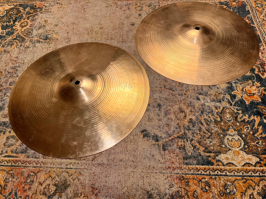 1960s Vintage Zildjian EARLY New Beat Hihats 14” 923 1249 g Focused w Light Lively Complexity