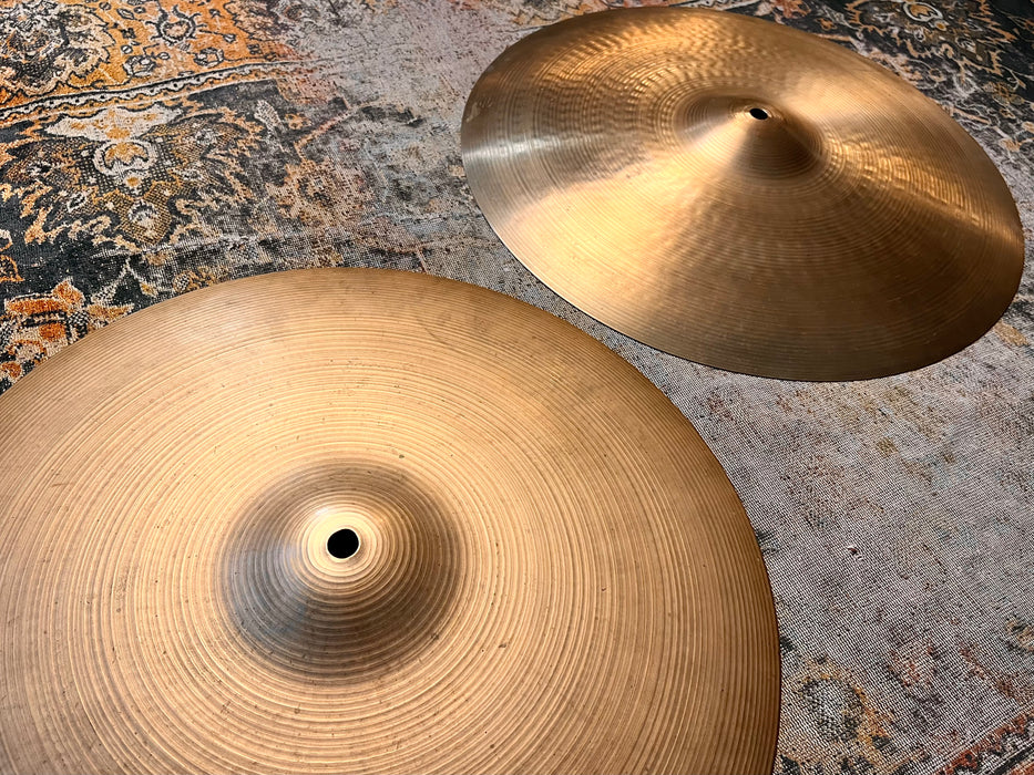 Vintage ZILDJIAN 16” Hihats HUGE Complex Tone 955 1056 g MASSIVE THIN HATS