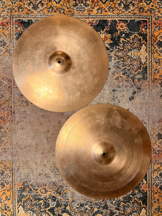HUGE SUPER DARK 16” 1950s Vintage ZILDJIAN Hihats 1166 1062 g MASSIVE Glorious Truly FAT HATS