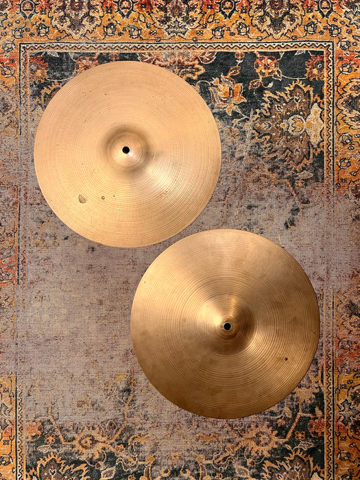 Vintage Zildjian 1960s New Beat Hihats 14” Only 830 1174 g Light SMOOTH Tone! EARLY NEW BEATS