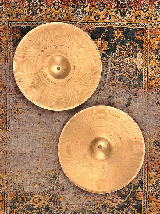 Ultra PAPER THIN EARLY 1950s Vintage Zildjian 14” Hihats 730 796 g LIGHT COMPLEX WHISPY! CLEAN