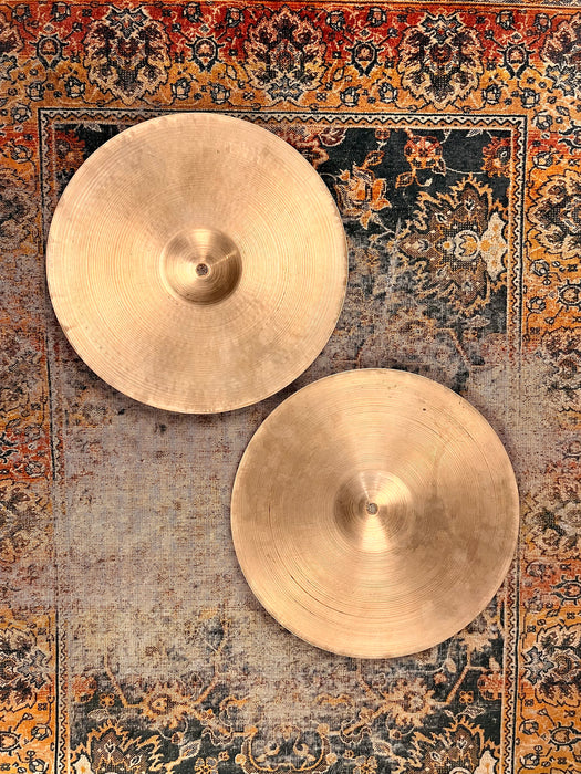Ultra THIN EARLY 1950s Vintage Zildjian 14” Hihats 714 788 g LIGHT WHISPY! AMAZING Hihats