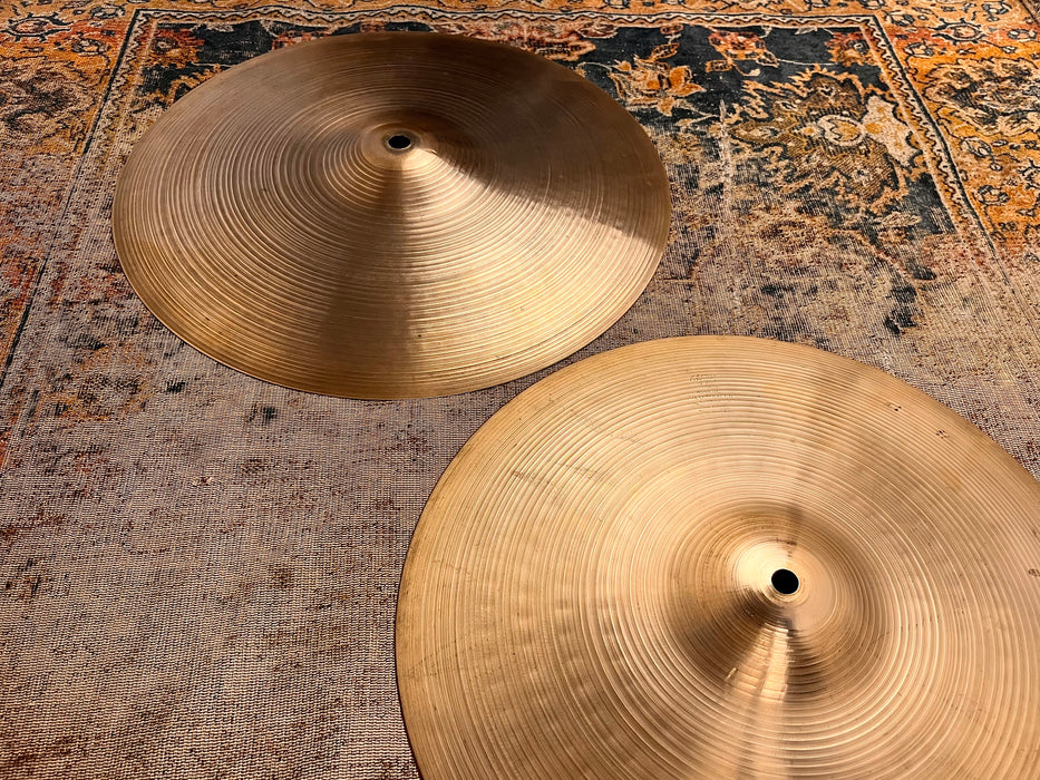 Vintage Zildjian 1960s New Beat Hihats 14s” LIGHT 806 1304 g THIN DRY Complex! EARLY NB!