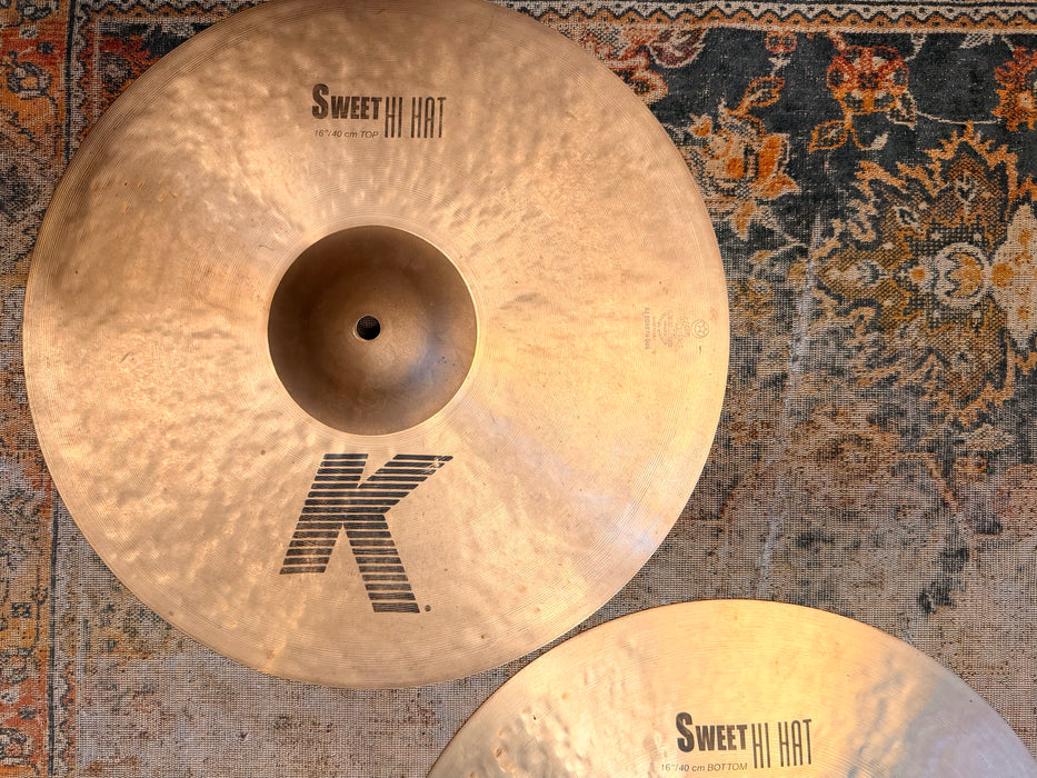 Zildjian K SWEET 16” Hihats 16” MASSIVE!  1274 1992 g HUGE DARK HATS! Discontinued?  Don’t Pay $700