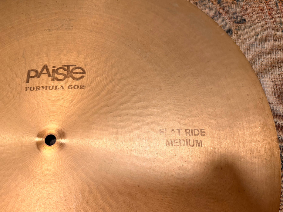 VINTAGE Paiste 602 FLAT RIDE 20” Medium ICONIC Controlled Mellow Incredible Definition! Black Label 2398 g