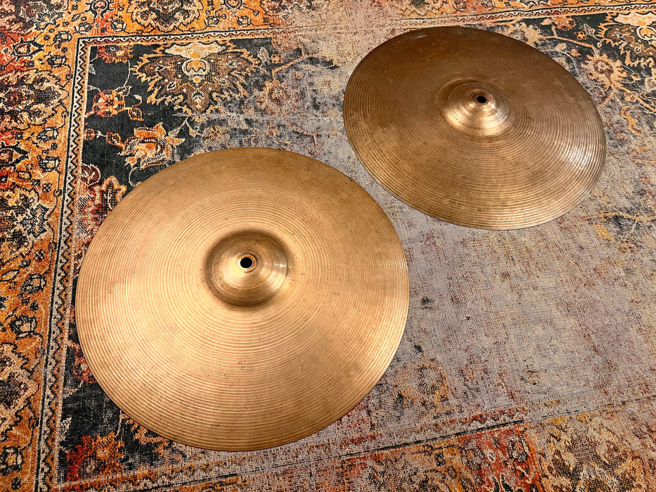 Light Complex Paper Thin Vintage 1950s Zildjian Hihats 14” 752 858 g REAL! BEAUTIFUL!