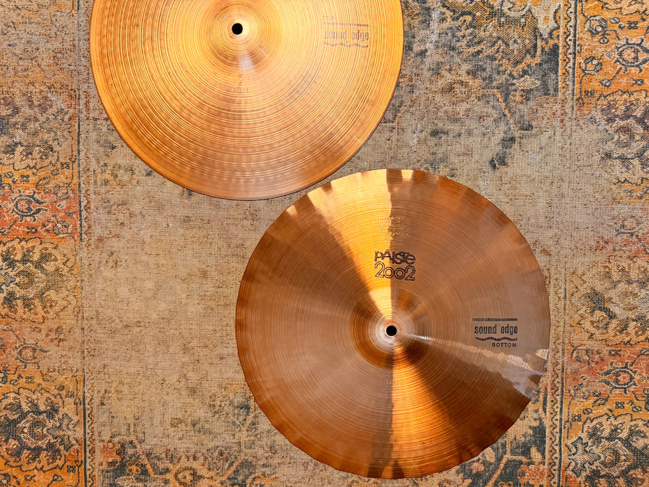 Vintage 1978 Paiste 2002 BLACK LABEL 15" SOUND EDGE Hihats! BONHAM! THE REAL DEAL! 1159 1219 g ICONIC!