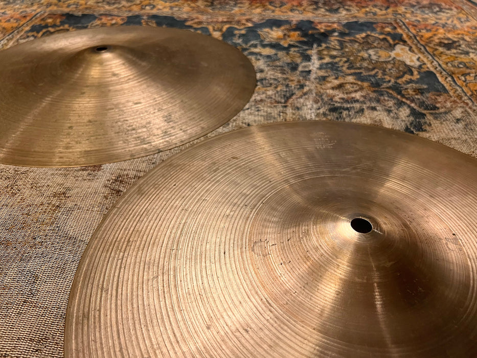 1960s Vintage Zildjian EARLY New Beat Hi Hats 14” 845 1197 g LIGHT Complex