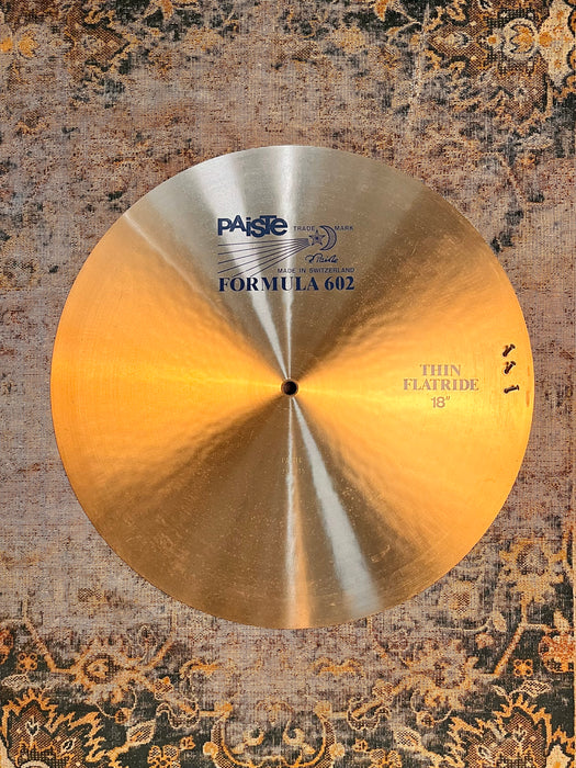 ULTRA RARE Paiste BLUE LABEL 602 THIN FLAT RIDE 18” Sizzle SUPER CLEAN! 1492 g ECM INCREDIBLE!