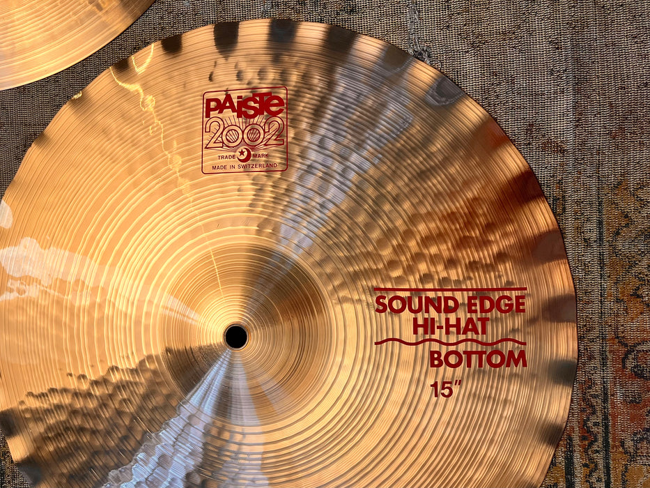Paiste 2002 SOUND EDGE 15” Hihats IMMACULATE Cond! Iconic Tone! 1144 1256 g Don’t Pay $604!