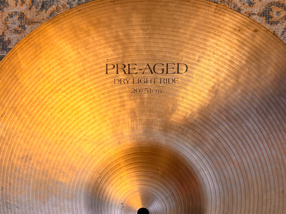 Zildjian K PRE AGED DRY LIGHT Ride 20” EARLY 1980s Model 2288 g Semi-DRY & CRASHABLE