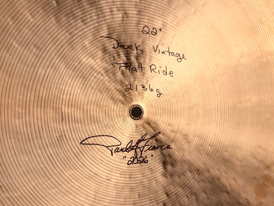 Paul Francis CUSTOM Cymbal Craftsman 22” FLAT RIDE 2136 g NEW! Controlled Delicate Light Golden Shimmer