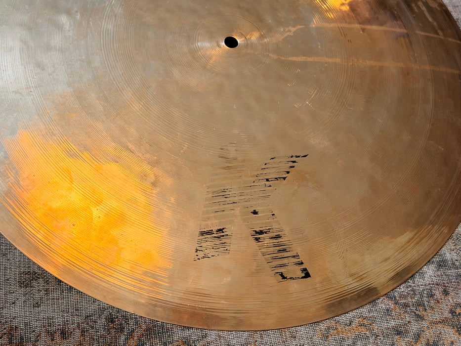 Vintage 80s Zildjian K FLAT Ride 20” EAK - ish in Rare BRILLIANT! GLASSY SHIMMER! TIGHT Definition 2546 g