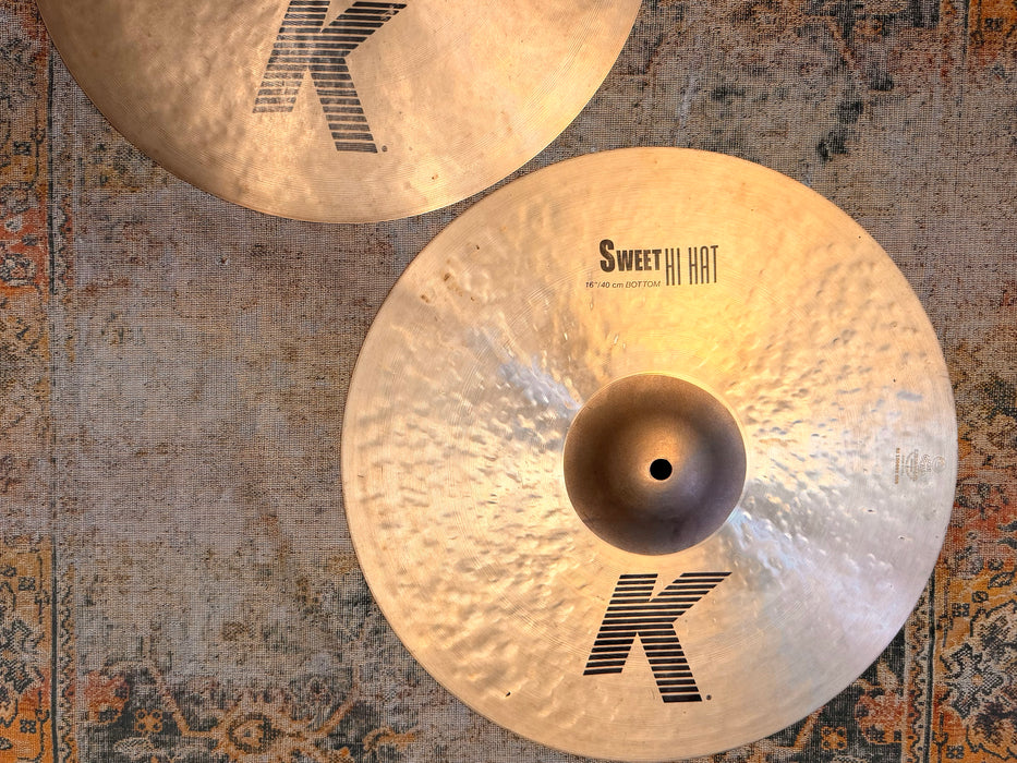 Zildjian K SWEET 16” Hihats 16” MASSIVE!  1274 1992 g HUGE DARK HATS! Discontinued?  Don’t Pay $700