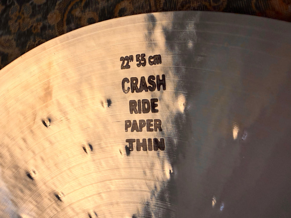 LIGHT COMPLEX 22” 1/2 BRUSHED Lathe Masterwork PAPER THIN Crash Ride 1642 g Amazing