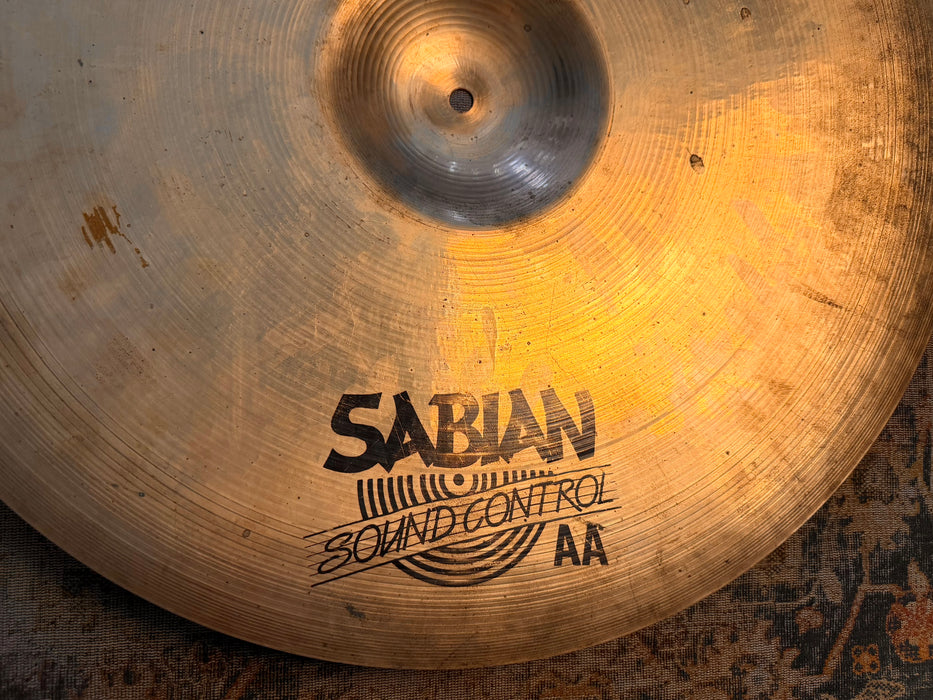 Rare Vintage Sabian 22” SOUND CONTROL Ride EARLY ONE! 3263 g AA TIGHT CONTROLLED Tone! AMAZING Bell