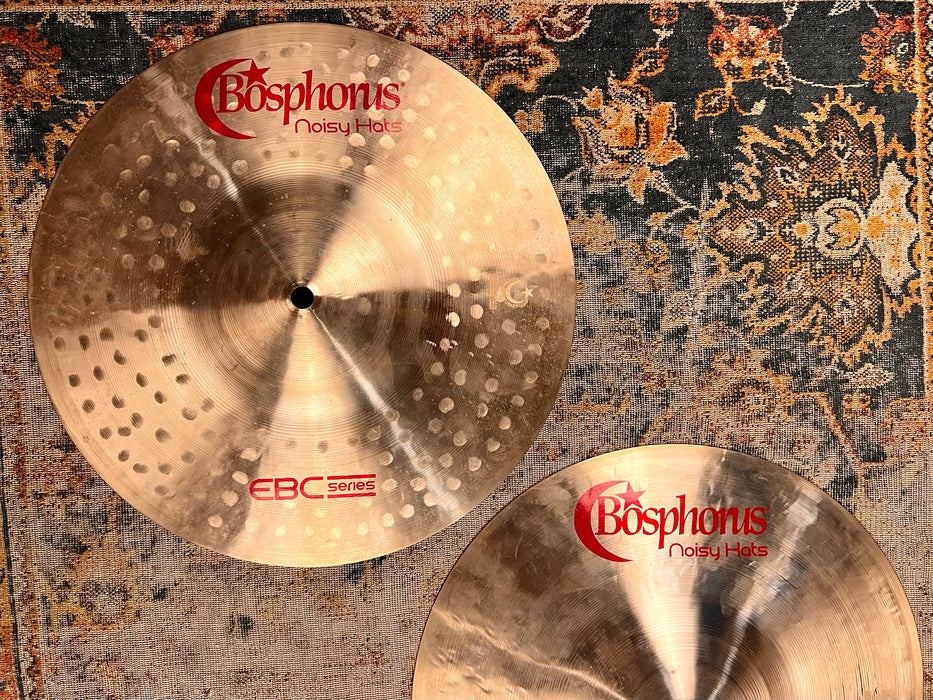 RARE Tight CRISP BOSPHORUS EBC 13” Hihats 760 990 g MINT! Top Lathed Underside RAW! Red Label
