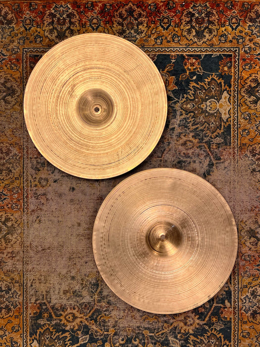 Rare DARK PAPER THIN Vintage 1950s Zildjian 15” Hihats 967 998 g Complex