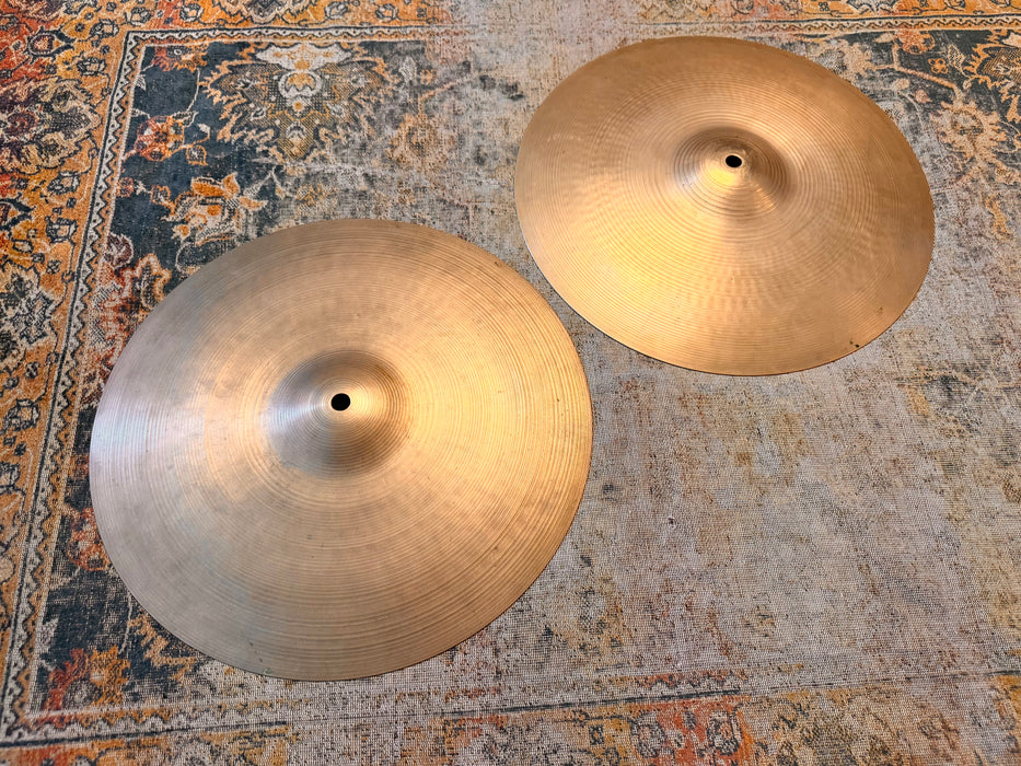 Vintage Zildjian 1960s New Beat Hihats 14” EARLY PAIR And GREAT PAIR At 842 1208 g They Do Everything
