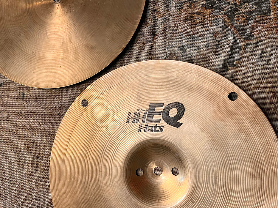 RARE Sabian EQ Hihats 14” FLAT TOP 1320 1374 g HH AA VERY TIGHT Focused + Shimmer