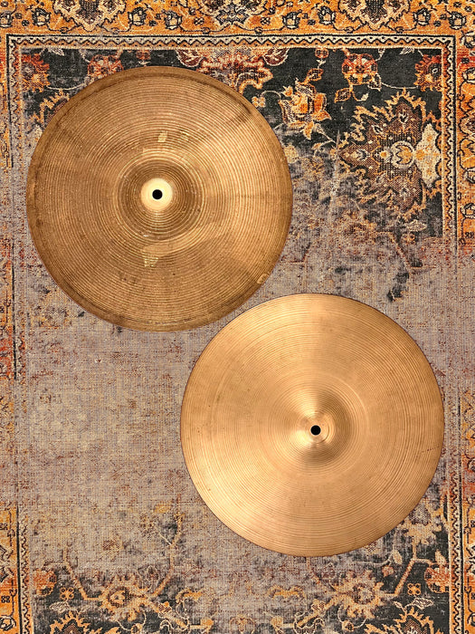 THIN 1960s Vintage Zildjian 14” EARLY New Beat Hihats 816 1161 g LIGHT COMPLEX! Sound Incredible!