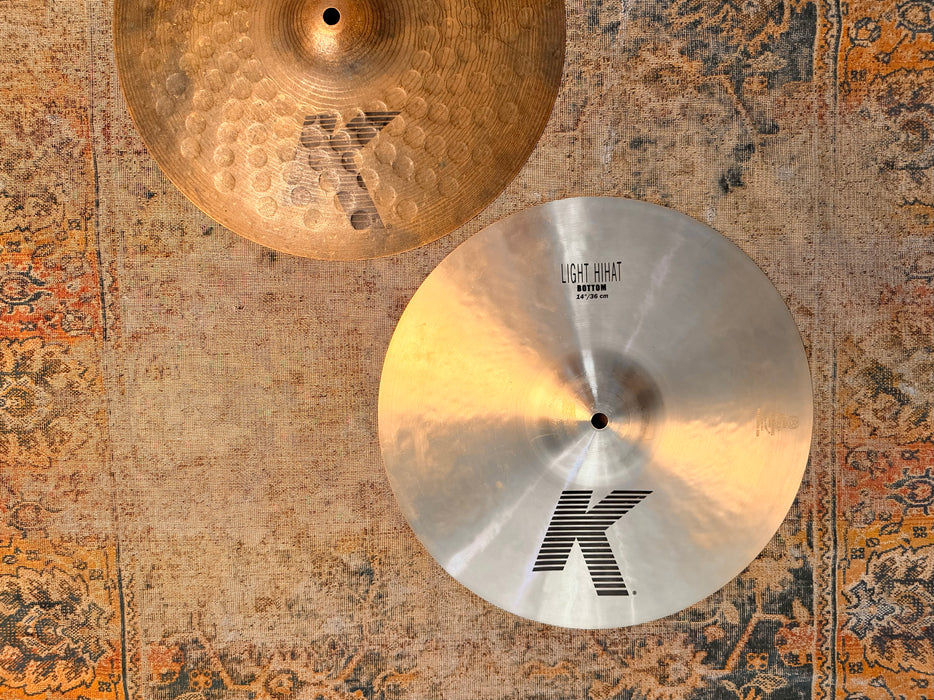 Unique ZILDIIAN COMBO Orig K CUSTOM Special Dry Over K LIGHT 14” Hihats Crisp Articulate 1117 1180 g