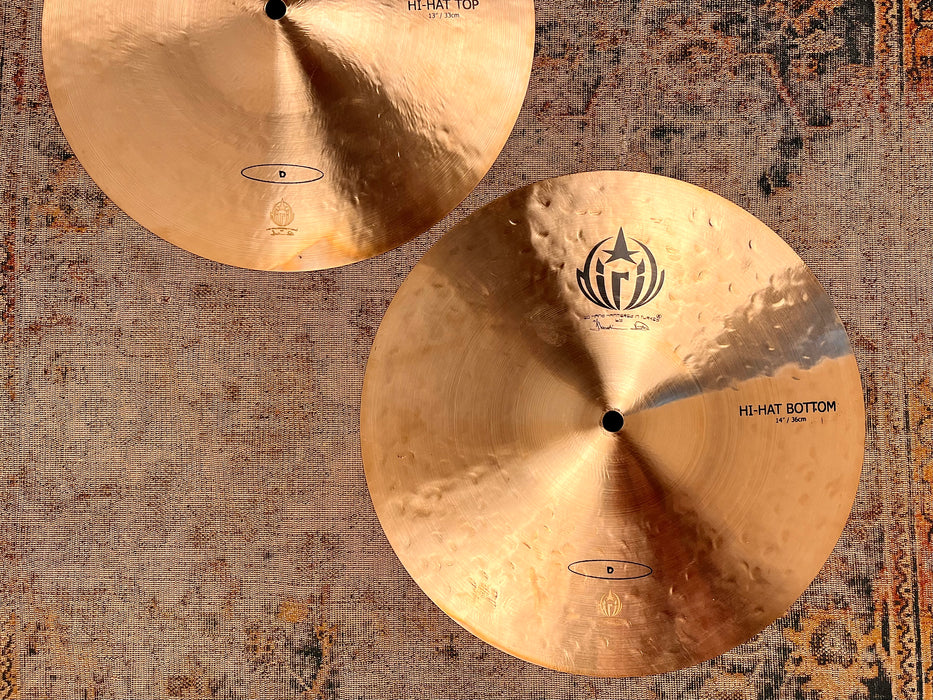 Ultra Crisp Hand Hammered DIRIL CUSTOM 13” Hihats 1042 1184 g Fine Golden Lathing! Clean