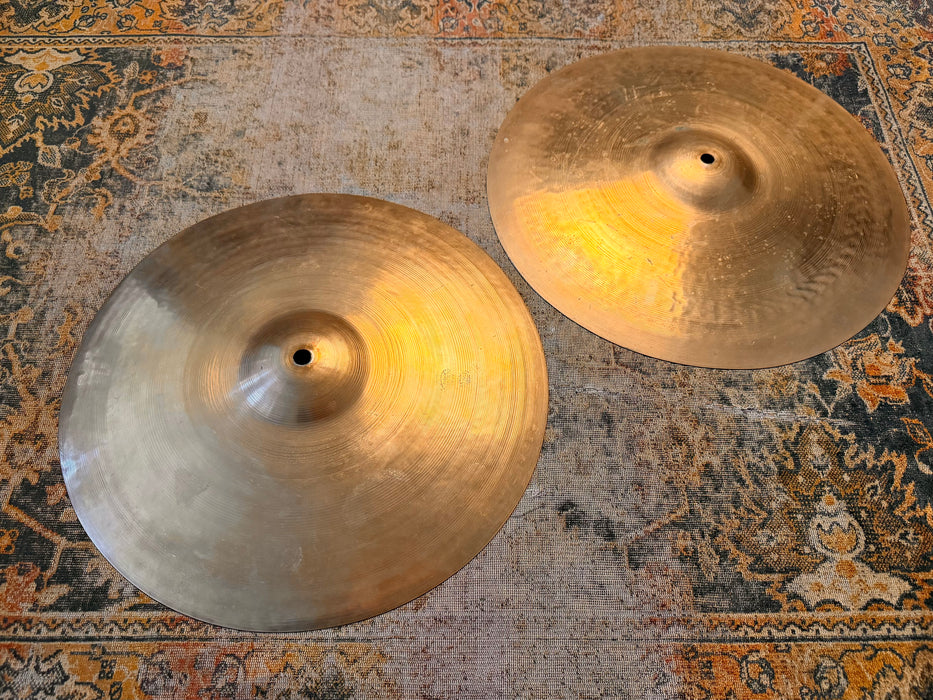 Ultra THIN RARE 1930s Vintage Zildjian 15” Hihats Golden Era! LIGHT WHISPY ONLY 758 764 g 1st USA DECADE