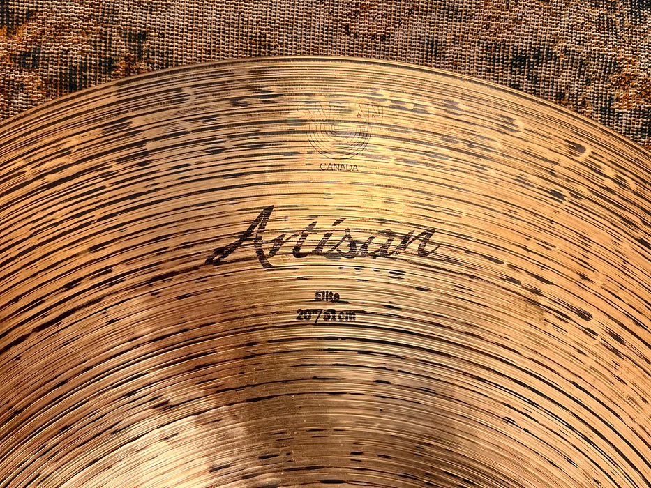 Discontinued Sabian ARTISAN ELITE 20” Ride 1960 g CLEAN! VERY DRY Focused Stick Definition! EARLIER ONE