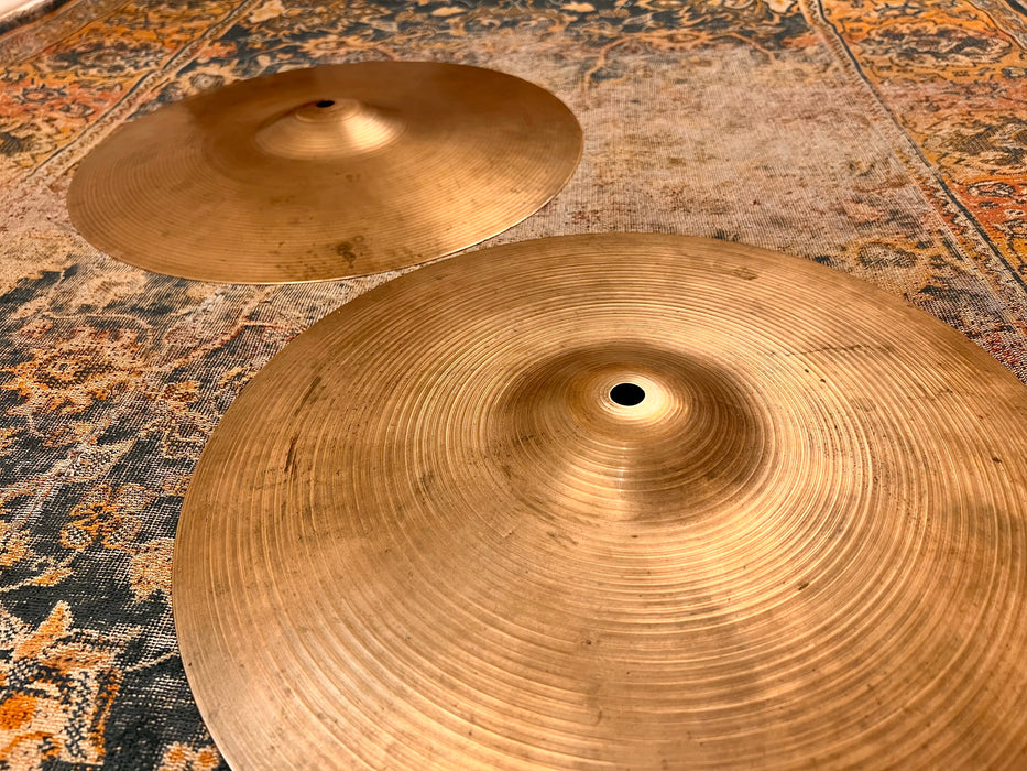 Vintage Zildjian 1960s New Beat 14” Hihats Only 832 1050 g LIGHT! AMAZING Tone! EARLY NEW BEATS