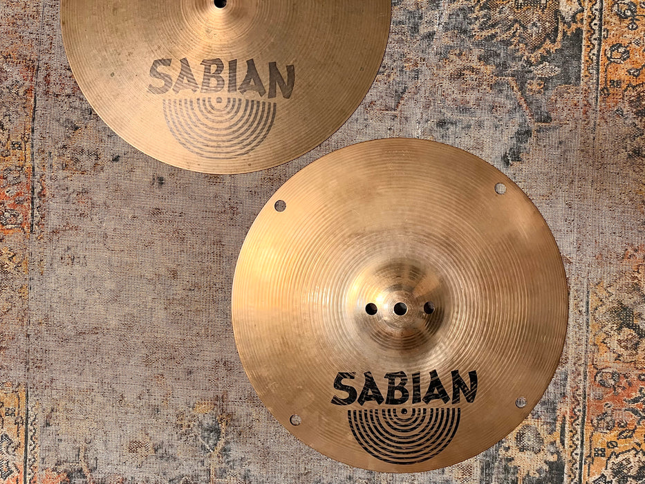 RARE Sabian EQ Hihats 14” FLAT TOP 1320 1374 g HH AA VERY TIGHT Focused + Shimmer